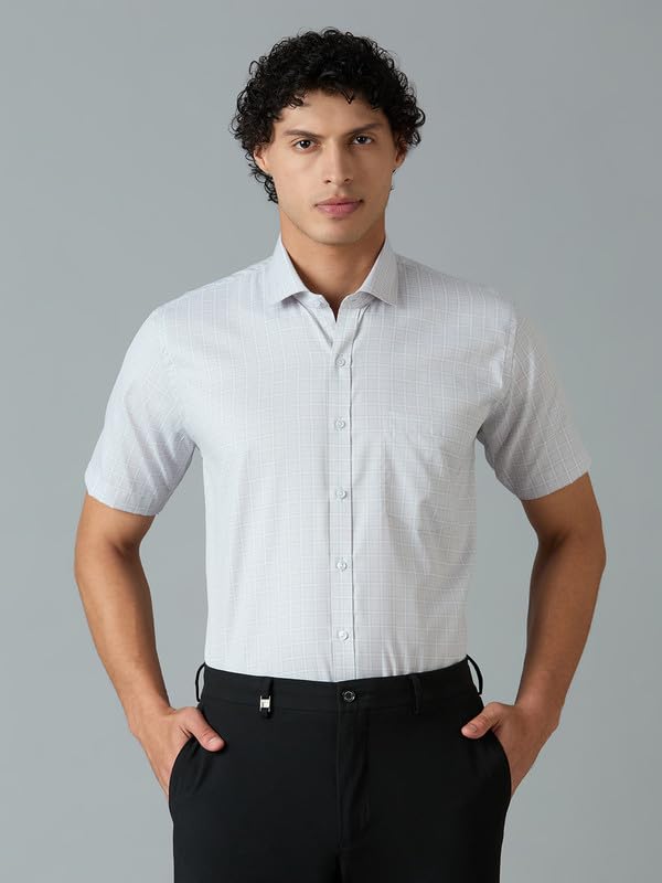 Image of Mark & Albert Men's Half Sleeves Cotton Formal Shirt