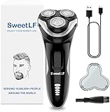 Electric Razor for Men Cordless: IPX7 Waterproof Wet/Dry Rotary Shavers,USB-C Rechargeable Electric Shaver for Men with Pop-up Trimmer, 120Mins Runtime| Precision Blades