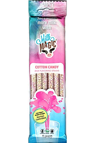 Cotton Candy Magic Milk Flavoring Straws - 6 Straws