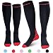 CAMBIVO 2 Pairs Compression Socks for Women & Men, 20 30 mmHg (XXL (Women 12.5-16 / Men 11-15), Sports/Red)