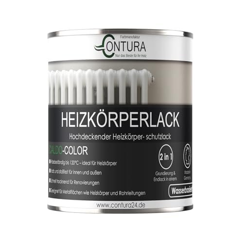 Contura Heizkörperlack Glänzend Heizungslack Heizkörperfarbe Heizung Farbe Radiator Metalllack (Feuerrot RAL 3000, 750ml.)