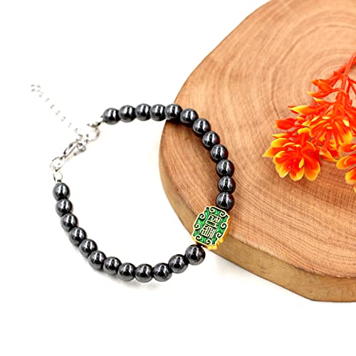 Image of Uloveido Ancient Chinese Symbol Blessings Ruyi Bracelet Auspicious Good Luck Gifts Adjustable Hematite Bracelets for Daughter Son