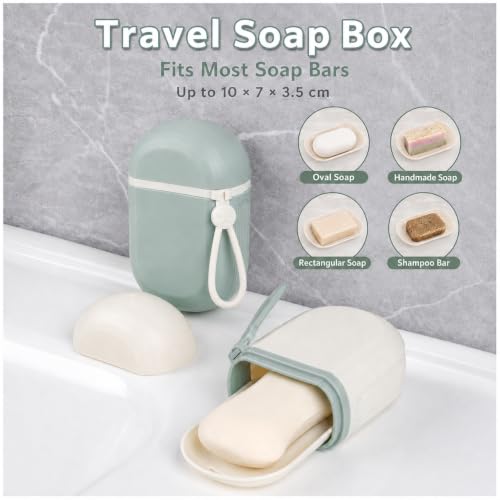 Alyvisun 2pcs Boite Savon Voyage, Porte Savon Voyage, Support Savon Portable avec Couvercle, Porte Savon Étanche et Scellé pour Salle de Bain Randonnée Voyage Camping – vue 3