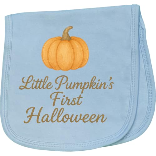 inktastic Little Pumpkin's First Halloween Baby Burp Cloth Light Blue 46d57