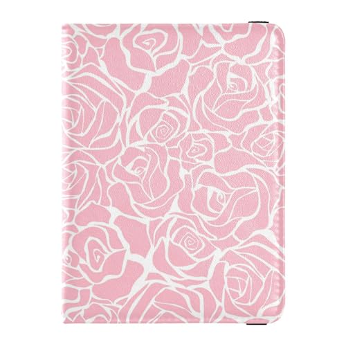 Custodia per passaporto per donne e uomini custodia per da viaggio con blocco RFID rosa con fiore rosa Rosa Fiore Taglia unica Casual