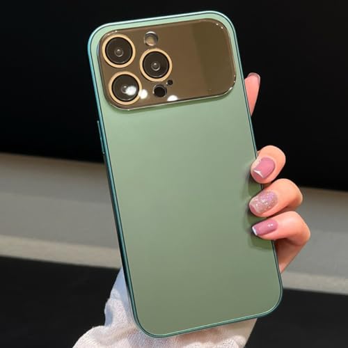 Coque de téléphone de luxe iPhone 11 Pro verte avec pare-chocs hybride et placage mat