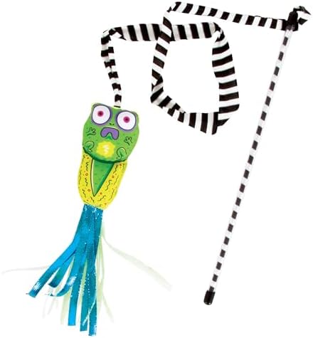 Fat Cat Tadpole Cat Wand Stuffed with 100% Organic Catnip Interactive Cat Toy