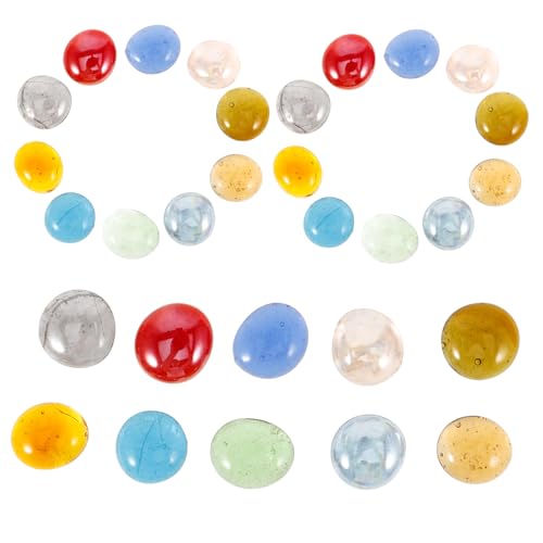 Happyyami Flat Glass Beads Decorative Beads for Vases Aquarium Decor Fish Tank Glass Adornments