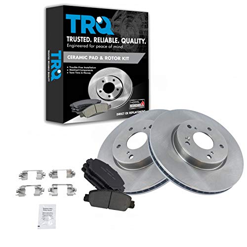 TRQ Front Brake Pad & Rotor Kit Brake Pads Brake Rotor Ceramic Compatible with 2013-2018 Honda Accord 2016-2022 HR-V