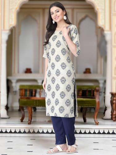 Image of Tee Projekt Versatile Crepe Kurti & Pant Set for Women Printed Kurta Set