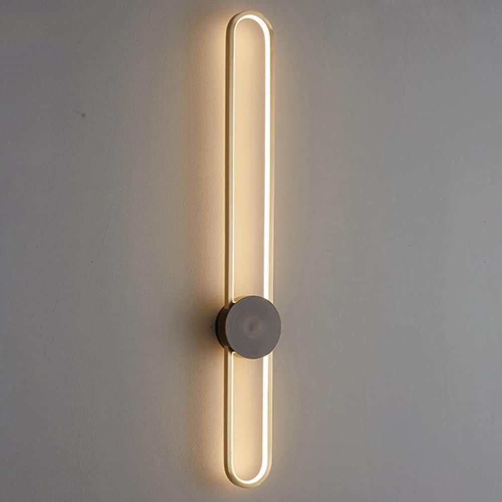 SEMANHUA Three-Color Dimmable Wall Lantern Copper LED Wall Light Modern Creative Wall Sconces Bedside Wall Mounted Light Indoor Ceiling Astigmatism Lamp for Bedroom Living Room (Color : Black, Size