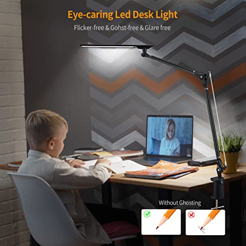 Phive Led Desk Lamp, Architect Clamp On Desk Light, Eye-Caring Metal Swing Arm Drafting Table Lamp, Dimmable, 4 Color Modes - Great For Workbench, Office, Task, Reading, Drawing (Upgraded Version) #TOP7