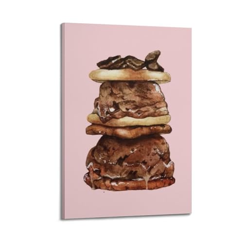 Art mural toile chocolat et pancakes poster moderne WIZIGM 20x30