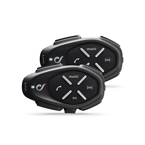 Cellularline LINK TP | Système de Communication Moto Bluetooth, Jusqu’à 2 Riders, Portée 300 Mt, Contrôle du Bruit, Jusqu’à 20 Heures, Radio FM, MP3, GPS, IP67, Universal – [Dual Paquet].