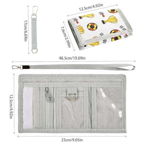ALAZA Kids Wallets for Boys Girls Toddler Trifold Wallet Children Small Football Go with Zipper Coin Pocket3