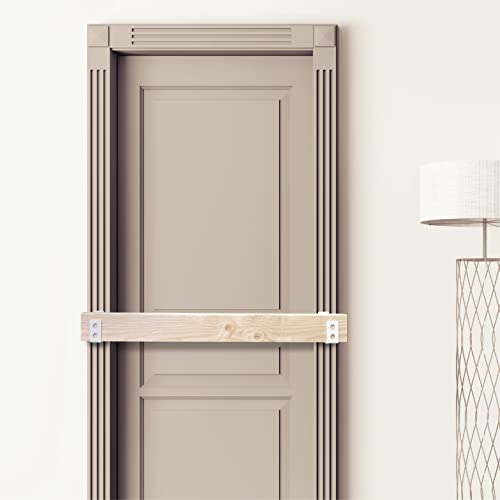 SecurityMan (2-PK) Heavy Duty 2x4 Door Barricade Brackets - 700lbs of Force, Install in Minutes - (4pc) Thick 3.5mm Iron Metal U Bracket | Rust Proof - Gate Bar Holder for Indoor/Outdoor Door Security