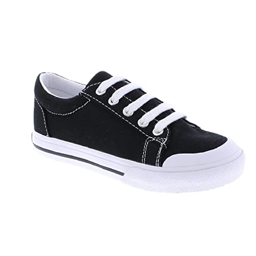 FOOTMATES Taylor Lace-Up Canvas Flats Boys and Girls Shoes - Tennis Sneakers with Wide Toe Box, Custom-Fit Insoles, Vulcanized Outsoles - for Toddlers and Little Kids, Ages 1-8