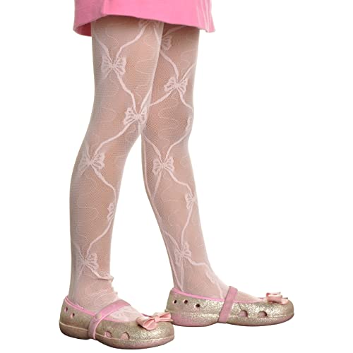 Angelina Girls Bow Tie Lace Pantyhose (6-Pack)4
