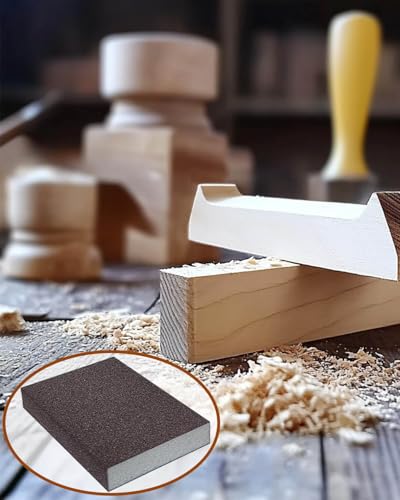AireKouzia Fine Sanding Block Sandpaper Sponge - 10Pcs 220 Grit Sand Paper Blocks for Wood, Metal, and Drywall - Thumbnail 6