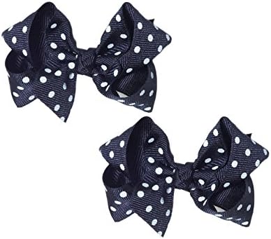 Anna Belen Girls"Emily" Medium Polka-Dot Bow Clip