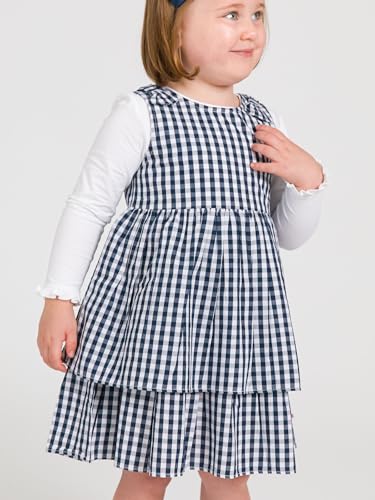 RuffleButts Baby/Toddler Girls Woven Bow Jumper Dress4