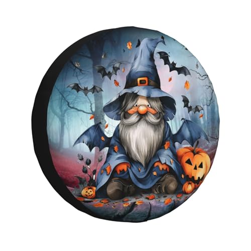 Image of Cute Halloween Gnome Spare Tire Cover Weatherproof Universal Halloween Decorations Wheel Protectors Wheel Covers for Rv Camper Travel Trailer SUV Truck 17 Inch