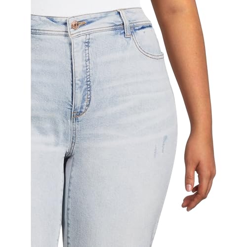 Terra & Sky Light Wash Plus Size Slim Boyfriend Jeans - 18 Blue3