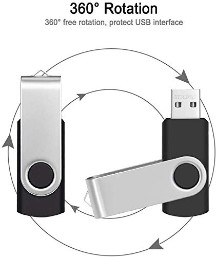 FEBNISCTE USB Flash Drive 4GB Pendrive 10 Units – Portable 10 Pieces 4 GB Pen Drives Black Practical USB 2.0 Key – Cheap Storage Drive Flash Drives Gift for Family with Ropes - Image 2