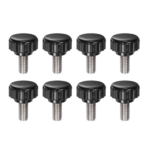 Uxcell A24072200UX0366 8Pcs Knurled Clamping Knobs M6 X 12Mm Metric 304 Stainless Steel Male Thread Thumb Screw cover