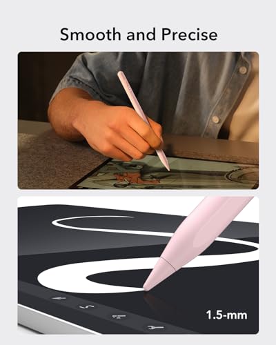 Image of ESR for Apple Stylus Pen with Tilt Sensitivity, iPad Pencil for Apple iPad 10 /9 /8 /7 /6, iPad Pro 11, iPad Pro 12.9, iPad mini 6 /5, and iPad Air 5 /4 /3, Palm Rejection, Magnetic Attachment, Pink