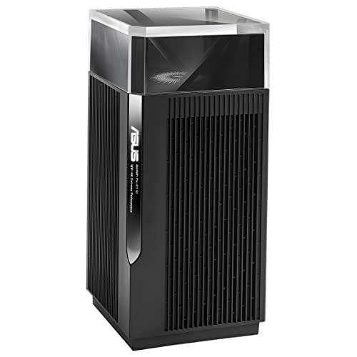 ASUS ZenWiFi Pro ET12 Noir - Pack de 1 - Système Wi-FI 6E AX Mesh, Tri-Bande, 11 000 Mbit/s, 600m2, AiProtection avec TrendMicro à vie, Port WAN/LAN 2,5 Gigabit + 2 Ports LAN Gigabit, AiMesh