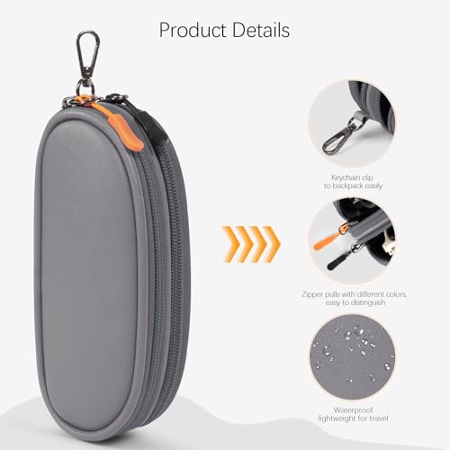 Image of Double Eyeglasses Case Soft Portable Zipper Sunglasses Pouch with Keychain Clip for Men Women