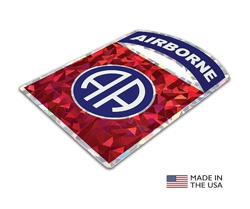 Image of Elektroplate US Army 82nd Airborne Premium Reflective Car Decal 3.25 inch | Officially Licensed, Weatherproof Automotive Grade Metallic Sticker for Water Bottle, Laptop & More; Made in the USA