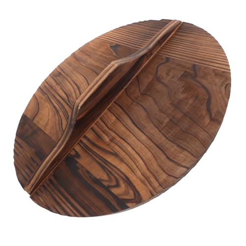 Holibanna Cubierta De Madera Para Wok De Cocción Resistente Calor Para Evitar Salpicaduras y Mantener De Uso y Práctico Cocina