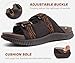 KuaiLu Mens Walking Slide Sandals Orthopedic Athletic Thick Cushion Recovery Sport Sandles Adjustable Strap Open Toe Slip On Memory Foam Slippers Comfort Plantar Fasciitis Arch Support Brown Size 9