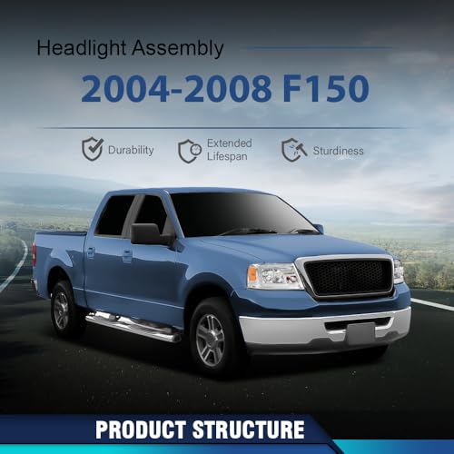 Image of PIT66 LED Front Headlights Pair Fit 2004-2008 F150, 06-08 Lincoln Mark LT