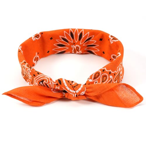 Ardorchid Fall Orange Bandana Headband Autumn Harvest Halloween Headbands For Men And Women Neck And Face Scarf Head Wrap cover