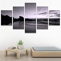 SIGNWIN 5 Panel Canvas Wall Art High Contrast Scenery for Home Decorations Ready to Hang - 60
