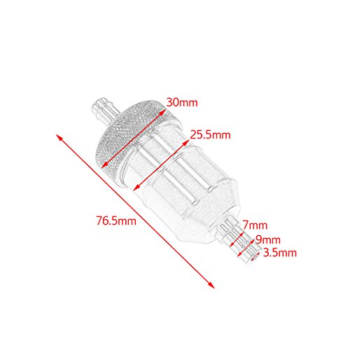 JRL Green CNC 6.7MM Gas Fuel Filter Fuel Line For Motorcycle ATV Quad Pit Dirt Bike