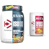 Bundle of Dymatize Fruity Pebbles ISO100 Whey Protein Powder Isolate and Energyze Strawberry Lemonade Pre Workout Powder
