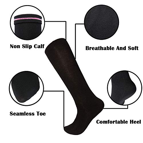 Women's Bamboo Casual Knee High Socks Seamless Toe Breathable Student/Teacher/Travel/Athletic Medium (Medium - 2 Pairs) #TOP2