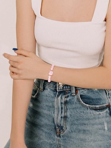 CrystalTears Crystal Cat Bracelet for Women Men 8mm Crystal Stone Bead Bracelets Protection Healing Crystals Gemstones Stretch Bracelet Good Luck Bracelet Jewelry Cat Gifts for Mom Women3