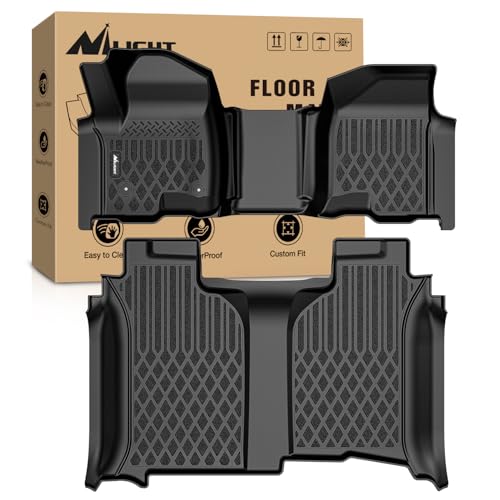 Nilight TPE Floor Mats for Chevy Silverado GMC Sierra 1500 Bench Seat 2019-2026 2020 2021 2022 2023 2024 2025 2026 Chevrolet Silverado GMC Sierra 2500HD 3500HD Crew Cab W/O Rear Underseat Storage Box