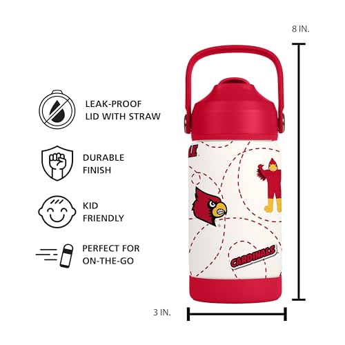 Image of Logo Brands NCAA Mascot Stainless-Steel Kids Bottle -Soft Silicone Mouthpiece, Easy To Carry, Kid-Friendly Design- Great For School & On-The-Go