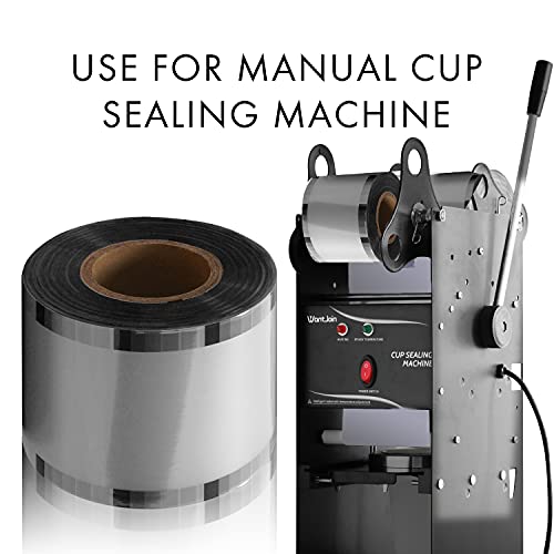 Image of WantJoin Cup Sealing Film Tea Cup Sealing Film Boba Cup Sealer Film 90-105mm(3.5''-4'') 3000 Cups for PP Plastic and Paper Cups
