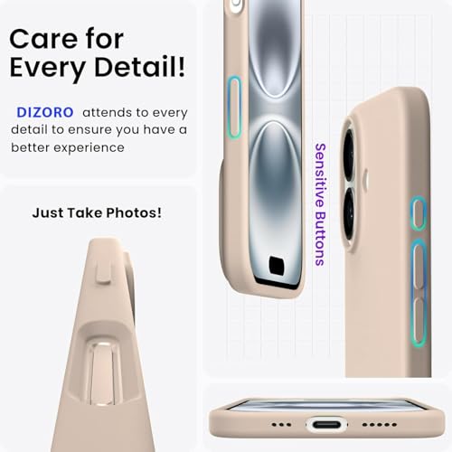 Image of DIZORO Compatible with iPhone 17 Case 6.3, Slim Liquid Silicone 3 Layers Full Covered Soft Gel Rubber Phone Cases Protective Back Cover 6.3 Inch - Desert