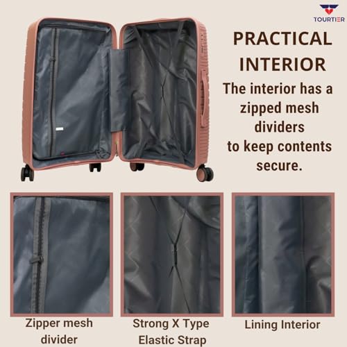 Image of Hard-Shell Luggage Trolley Bag with 360 Spinner Wheels, Large Capacity Travel Carry-On Suitcase (Style-1, BABYPINK, 28 INCH)