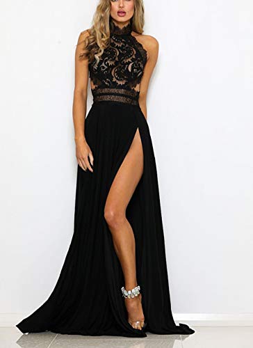 Yacun Lange zomerjurk, maxi-model met hoge split, kant en blote rug - Image 5