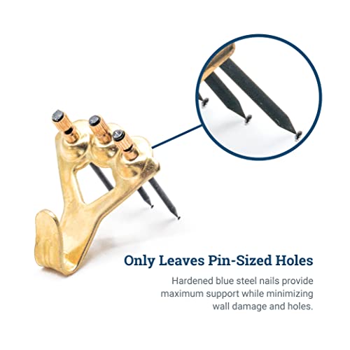 Heavy Duty Picture Frame Hooks Supports Up To 100 Lbs - 10 Pack With Nails | Picture Hanging Hooks For Drywall - Mirror Hanging Hardware - Plaster Wall Picture Hangers #TOP5