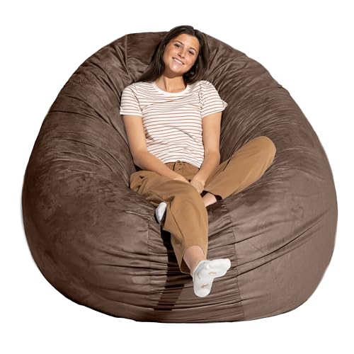 Image of Jaxx 6 Foot Cocoon - 2-in-1 Convertible Bean Bag Bed & Large Bean Bag Chair for Adults, Chocolate